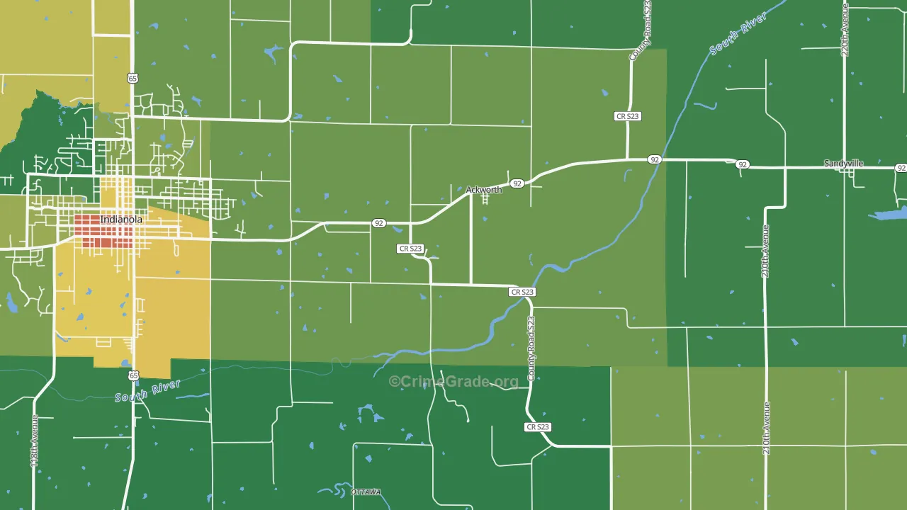 Ackworth, IA Map of Drug-Related Crime Rates