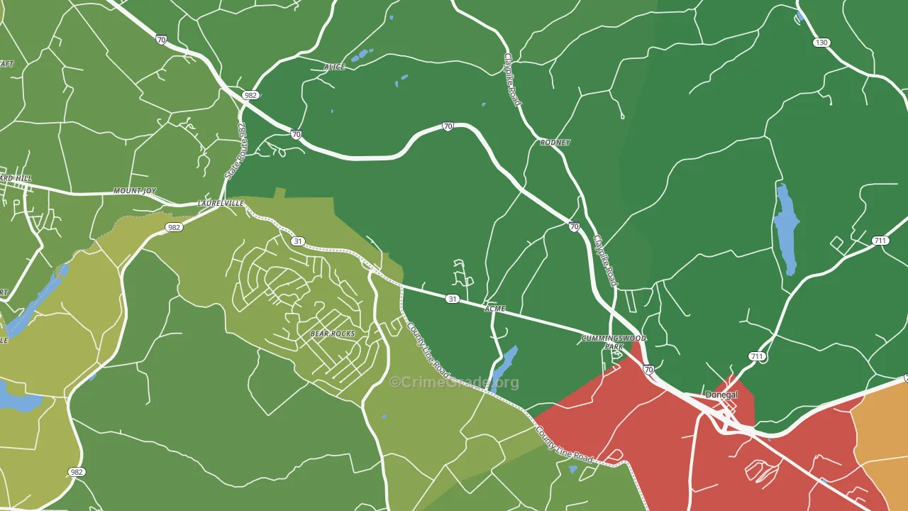 Acme, PA Map of Drug-Related Crime Rates