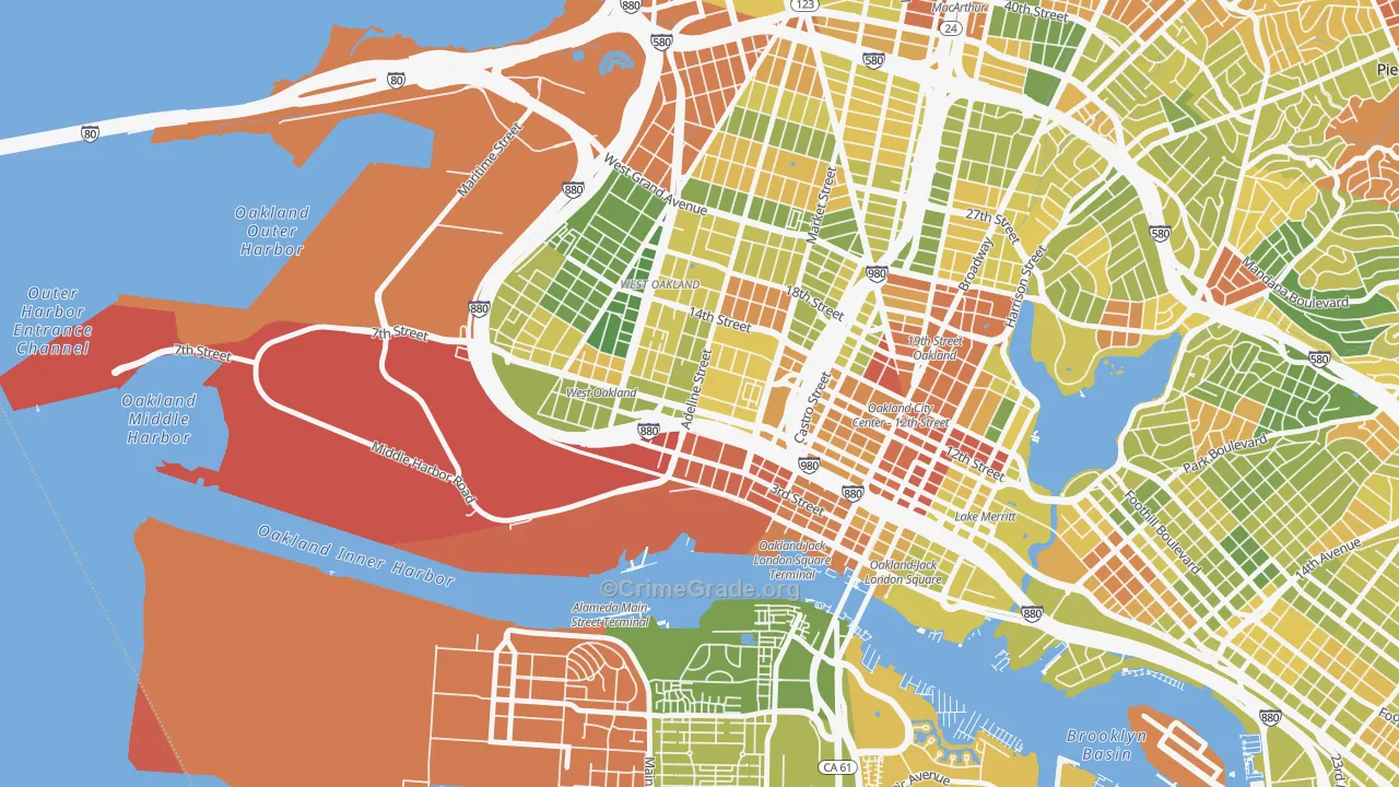 Acorn, Oakland, CA Map of Drug-Related Crime Rates