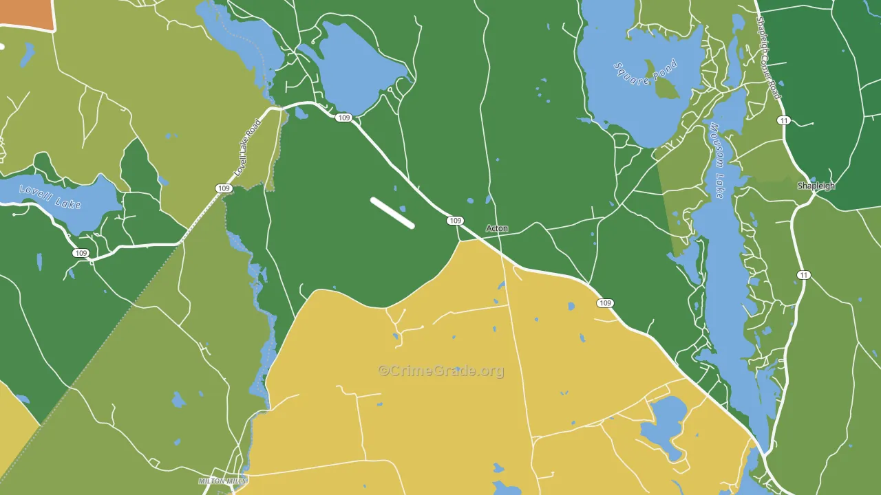 Acton, ME Map of Drug-Related Crime Rates