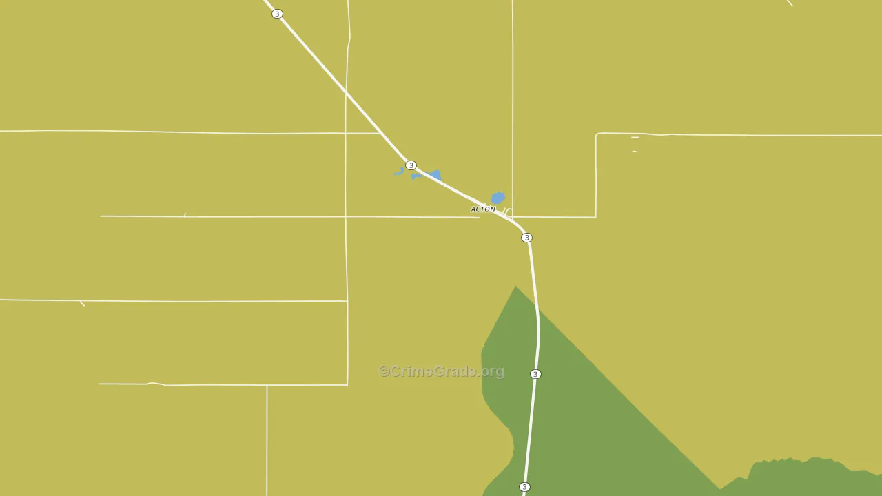 Acton, MT Map of Drug-Related Crime Rates