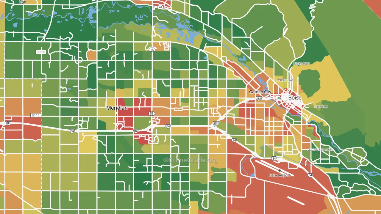 Ada County, ID Map of Drug-Related Crime Rates