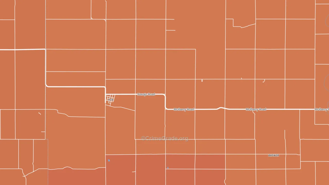 Ada, KS Map of Drug-Related Crime Rates