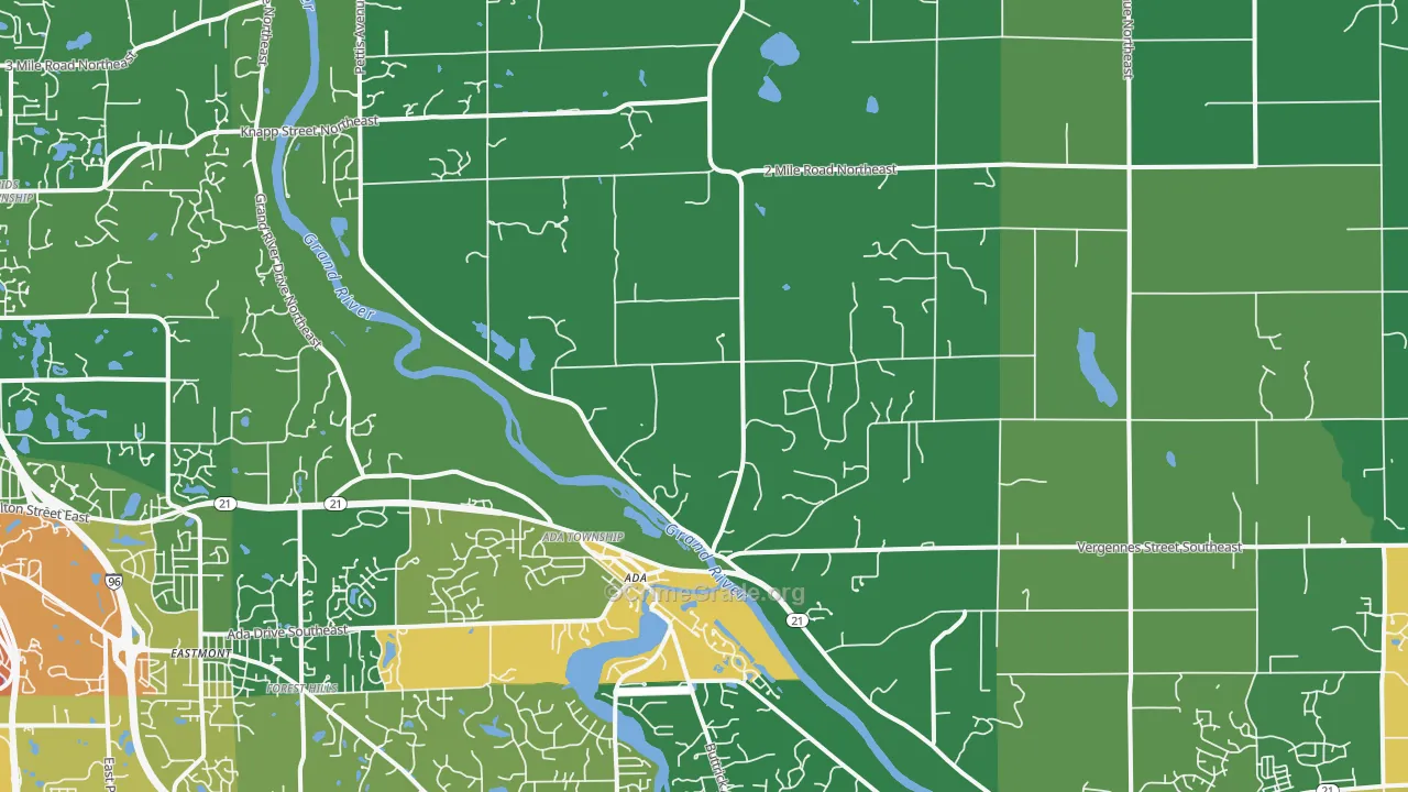 Ada, MI Map of Drug-Related Crime Rates