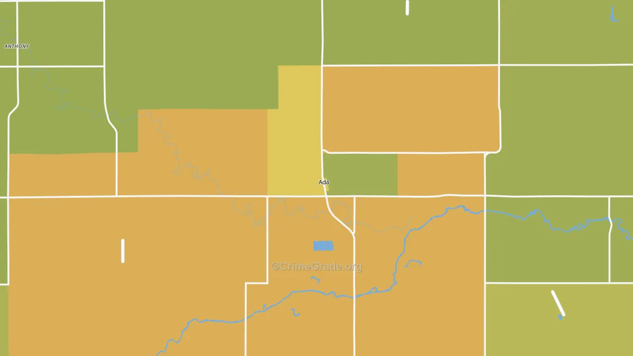 Ada, MN Map of Drug-Related Crime Rates