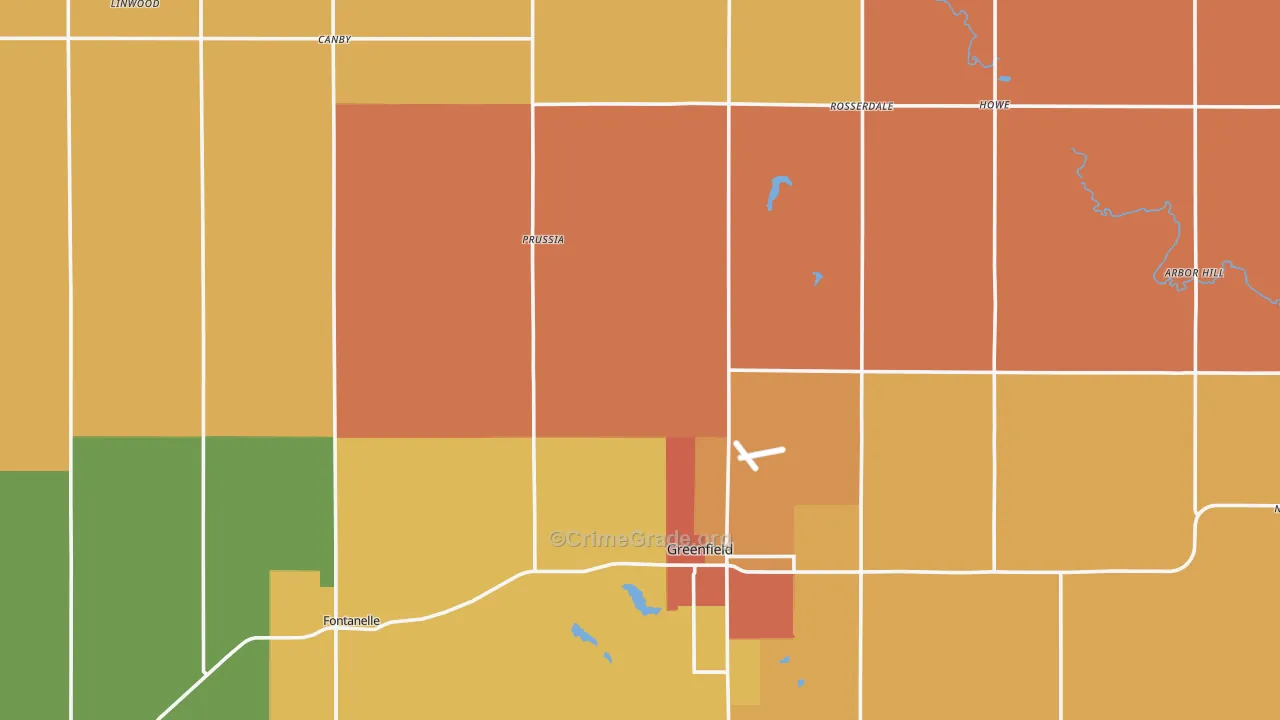 Adair County, IA Map of Drug-Related Crime Rates