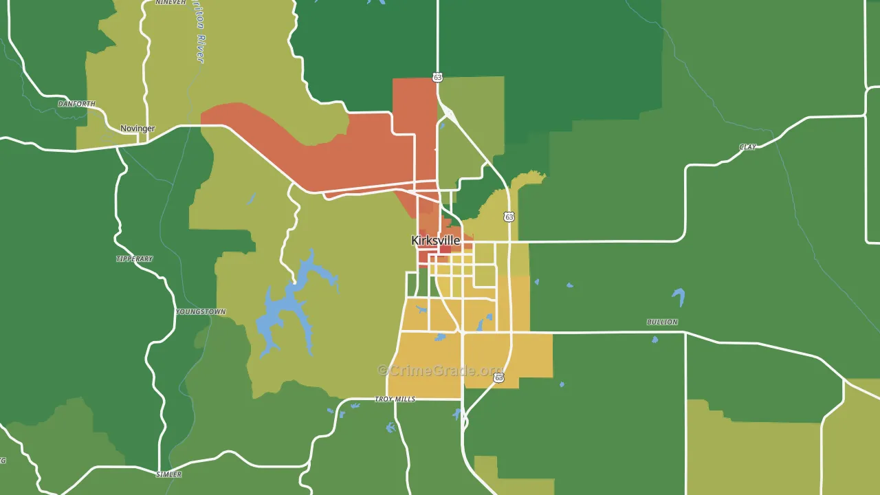 Adair County, MO Map of Drug-Related Crime Rates