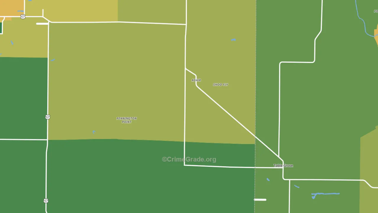 Adair, IL Map of Drug-Related Crime Rates