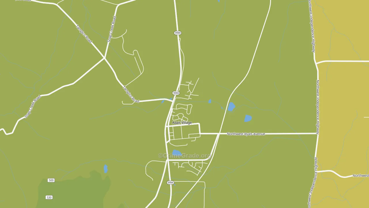 Adair Village, OR Map of Drug-Related Crime Rates