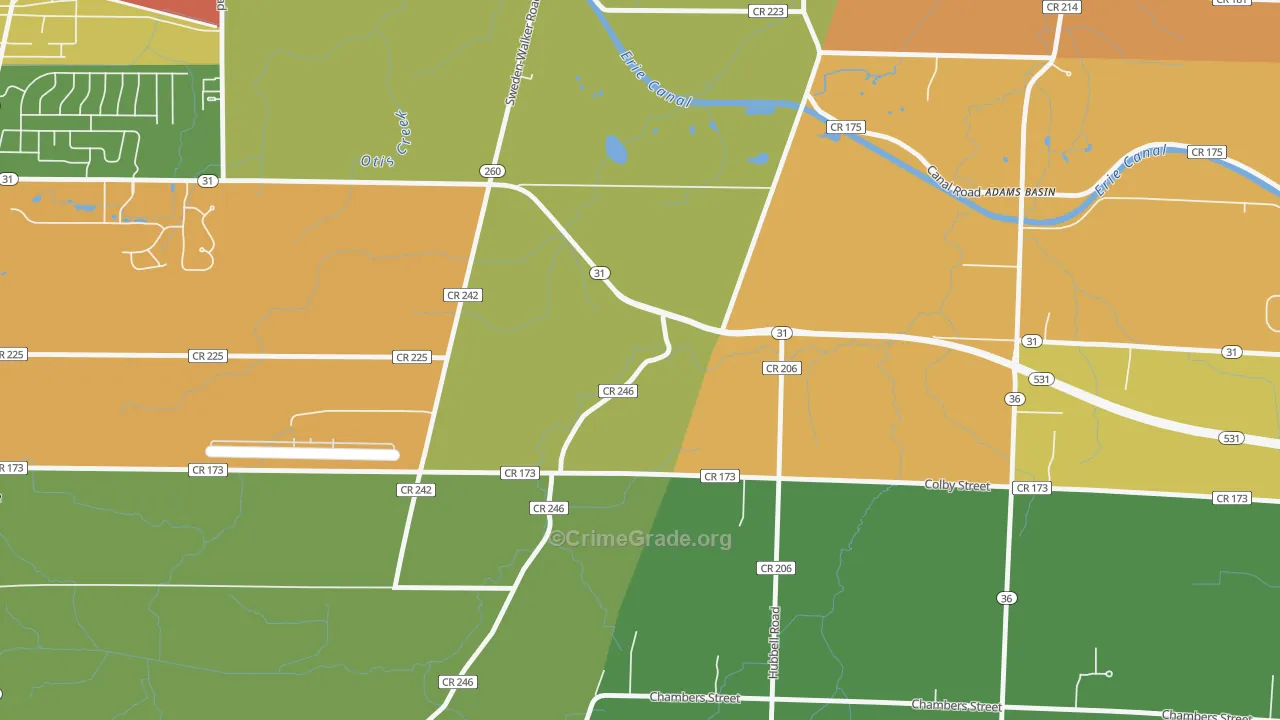 Adams Basin, NY Map of Drug-Related Crime Rates