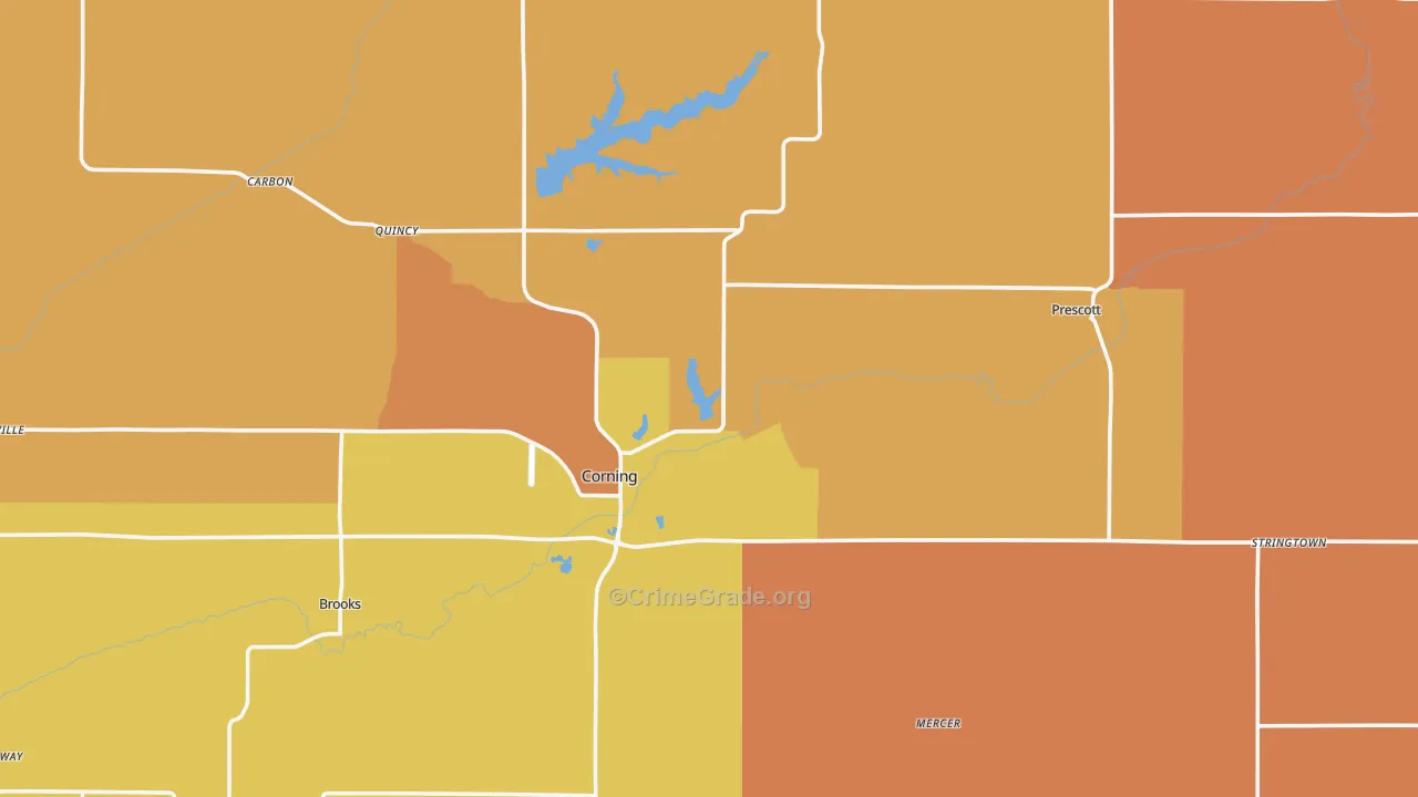 Adams County, IA Map of Drug-Related Crime Rates