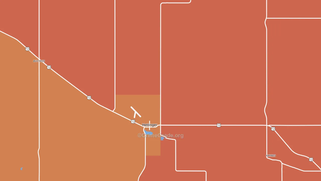 Adams County, ND Map of Drug-Related Crime Rates