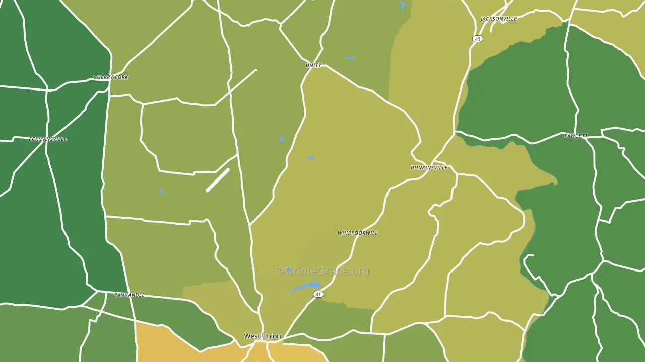 Adams County, OH Map of Drug-Related Crime Rates