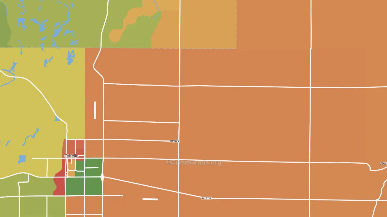 Adams County, WA Map of Drug-Related Crime Rates