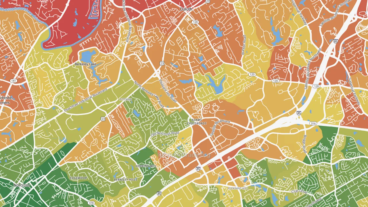 Adams Crossroads, Duluth, GA Map of Drug-Related Crime Rates