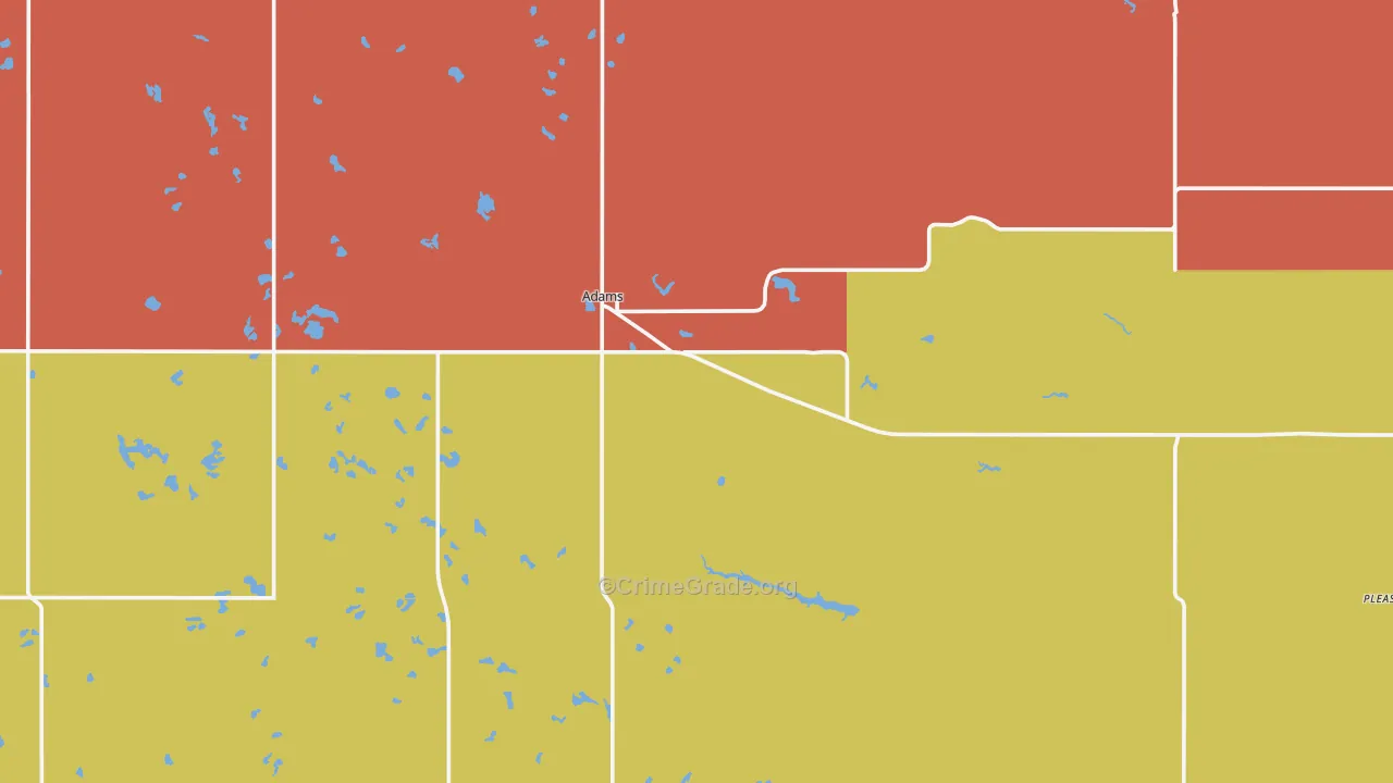 Adams, ND Map of Drug-Related Crime Rates