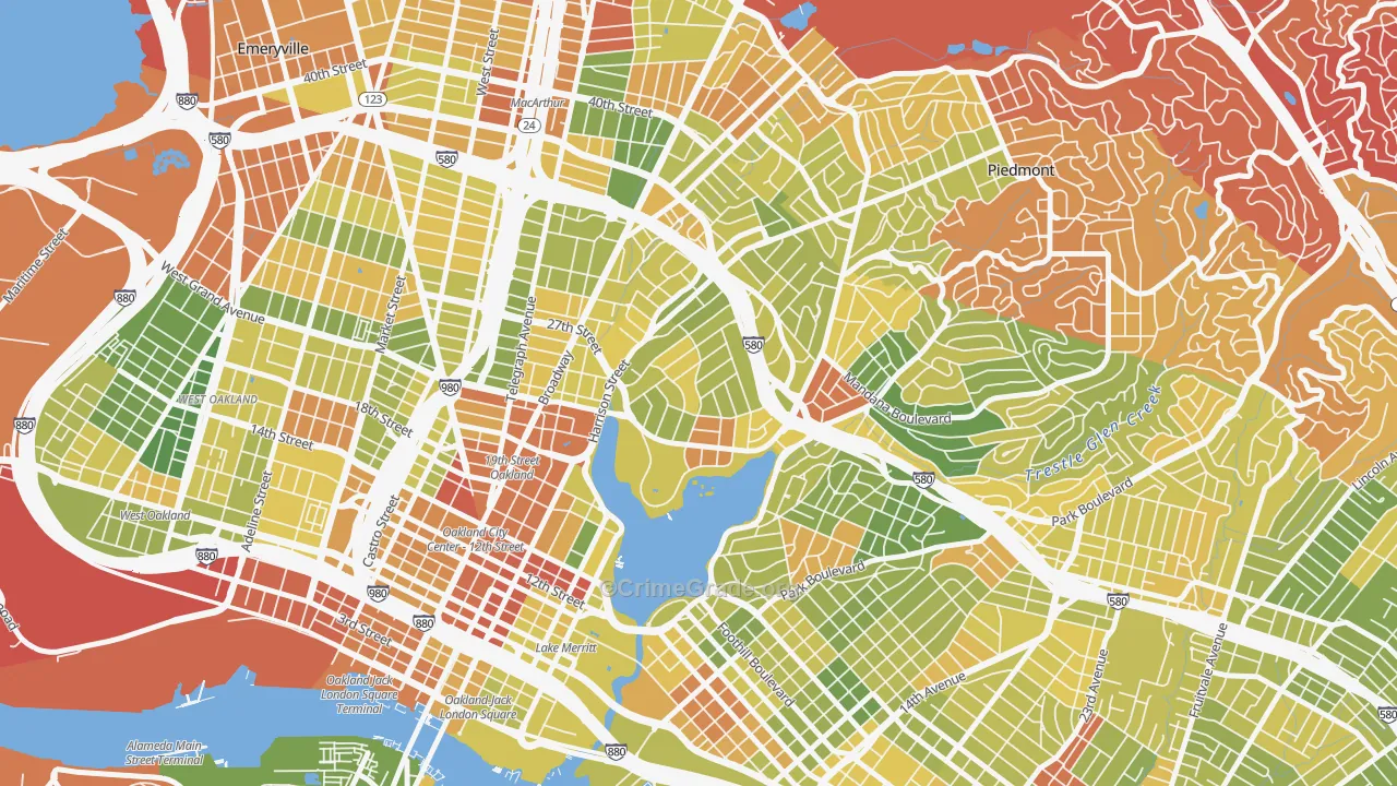 Adams Point, Oakland, CA Map of Drug-Related Crime Rates