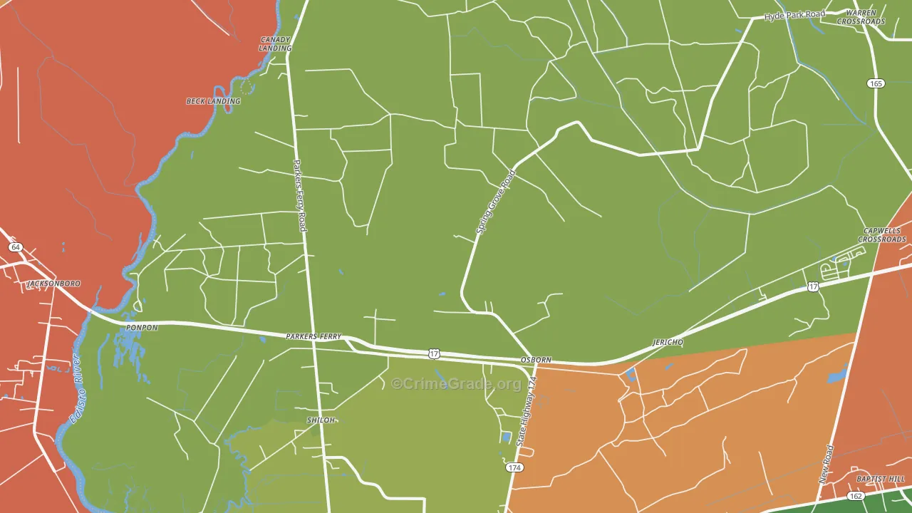 Adams Run, SC Map of Drug-Related Crime Rates