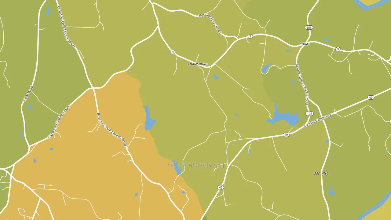 Adamsburg, SC Map of Drug-Related Crime Rates