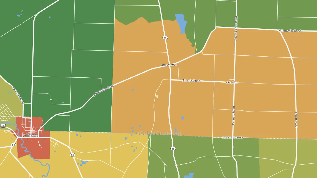 Adamsville, PA Map of Drug-Related Crime Rates