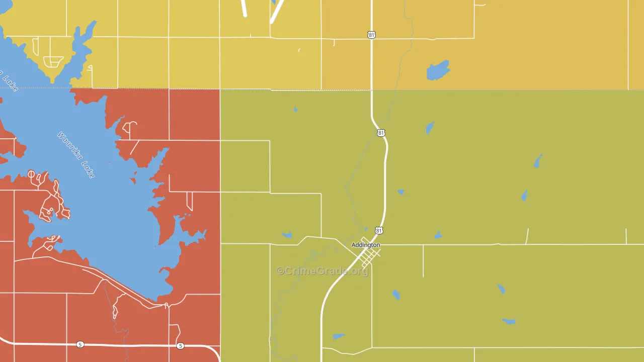 Addington, OK Map of Drug-Related Crime Rates