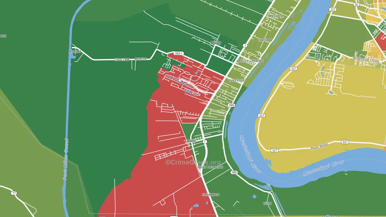 Addis, LA Map of Drug-Related Crime Rates