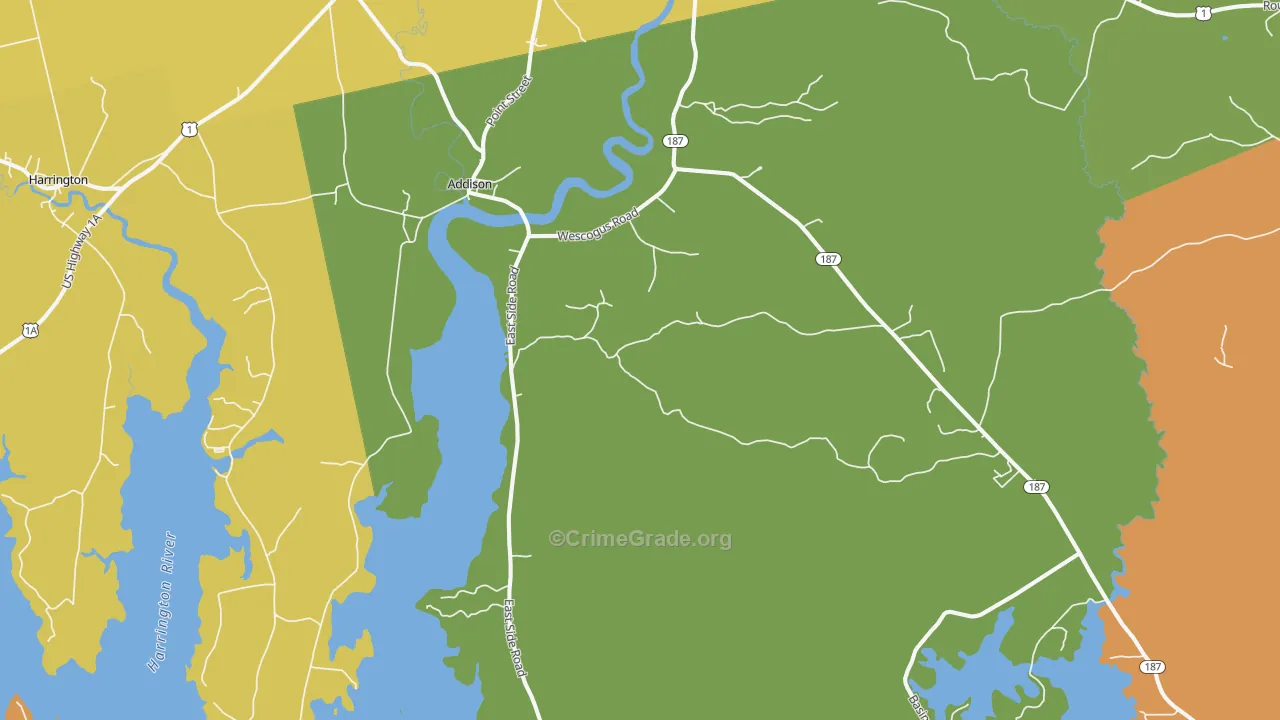 Addison, ME Map of Drug-Related Crime Rates