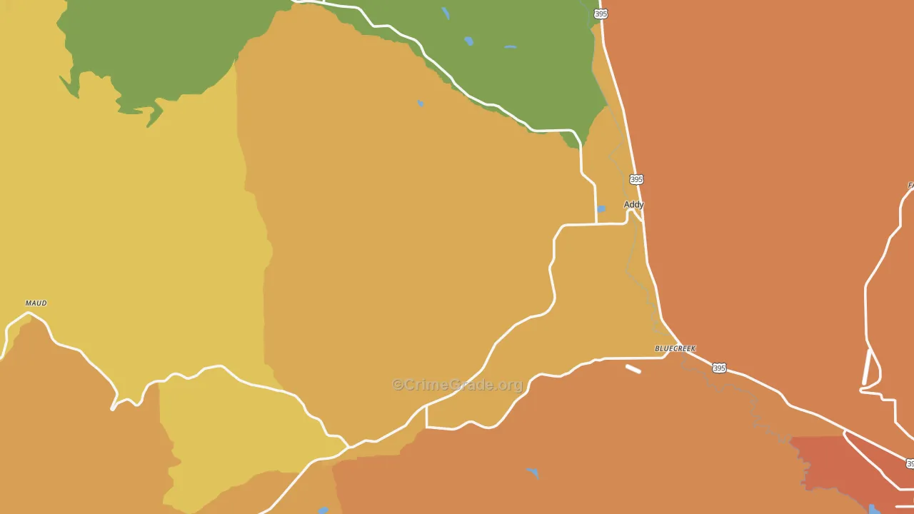 Addy, WA Map of Drug-Related Crime Rates