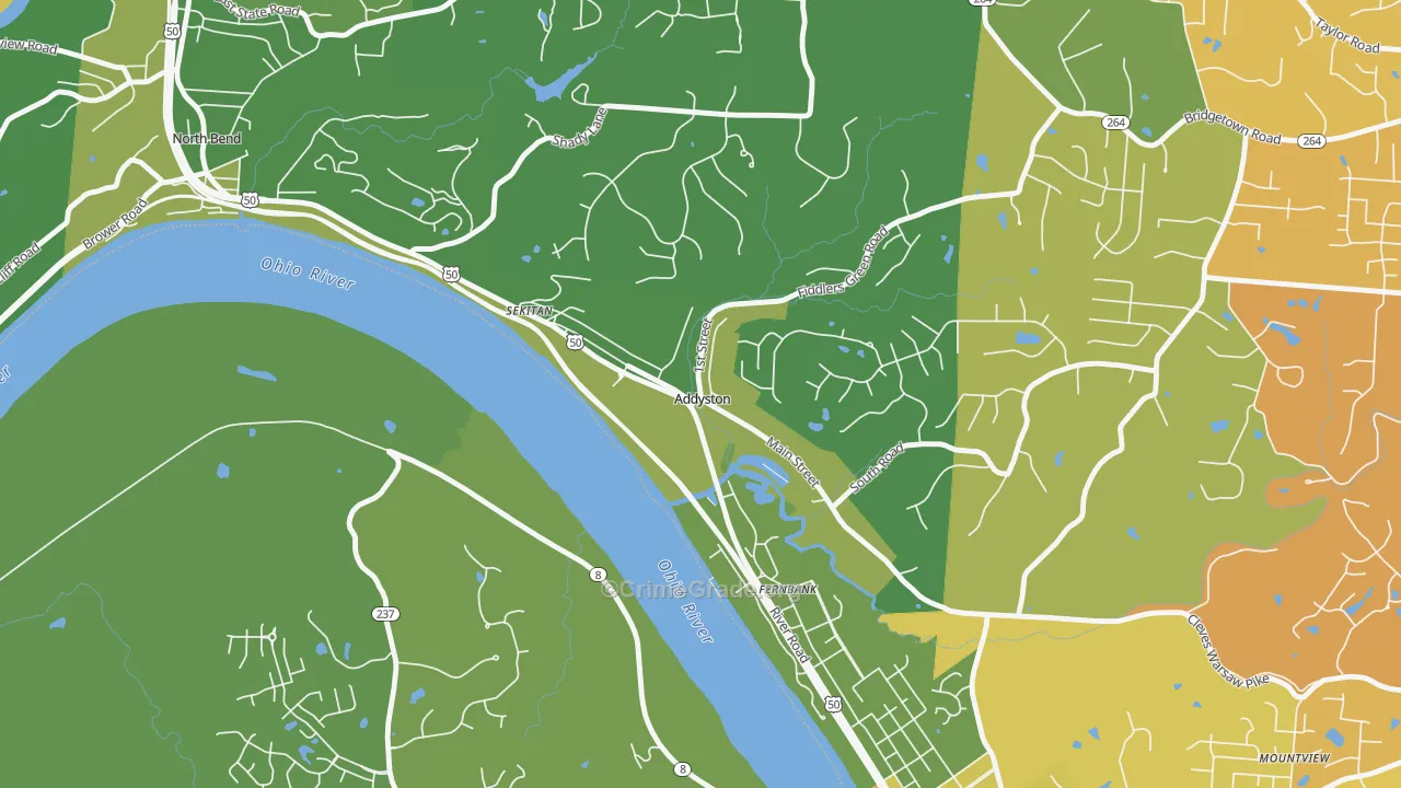 Addyston, OH Map of Drug-Related Crime Rates