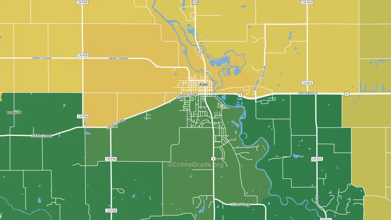 Adel, IA Map of Drug-Related Crime Rates
