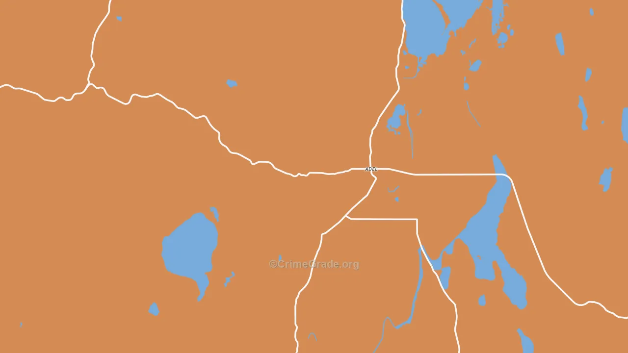 Adel, OR Map of Drug-Related Crime Rates
