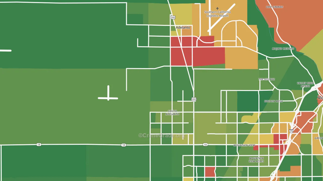 Adelanto, CA Map of Drug-Related Crime Rates