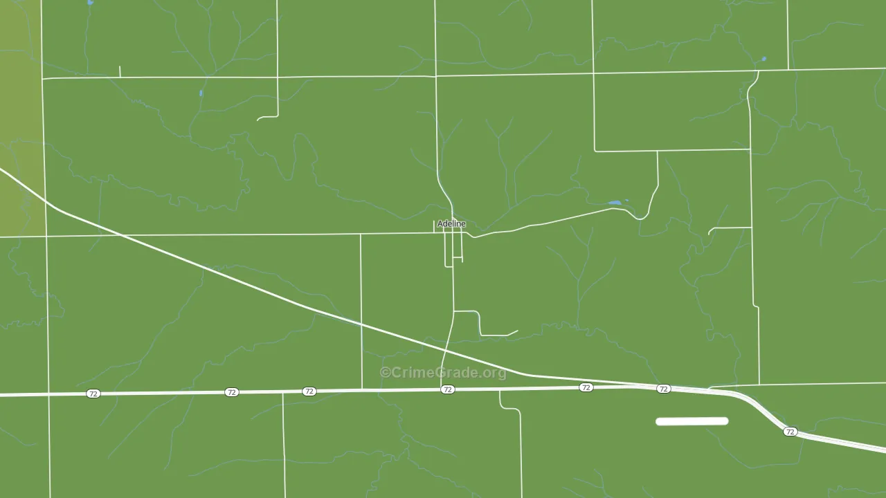 Adeline, IL Map of Drug-Related Crime Rates