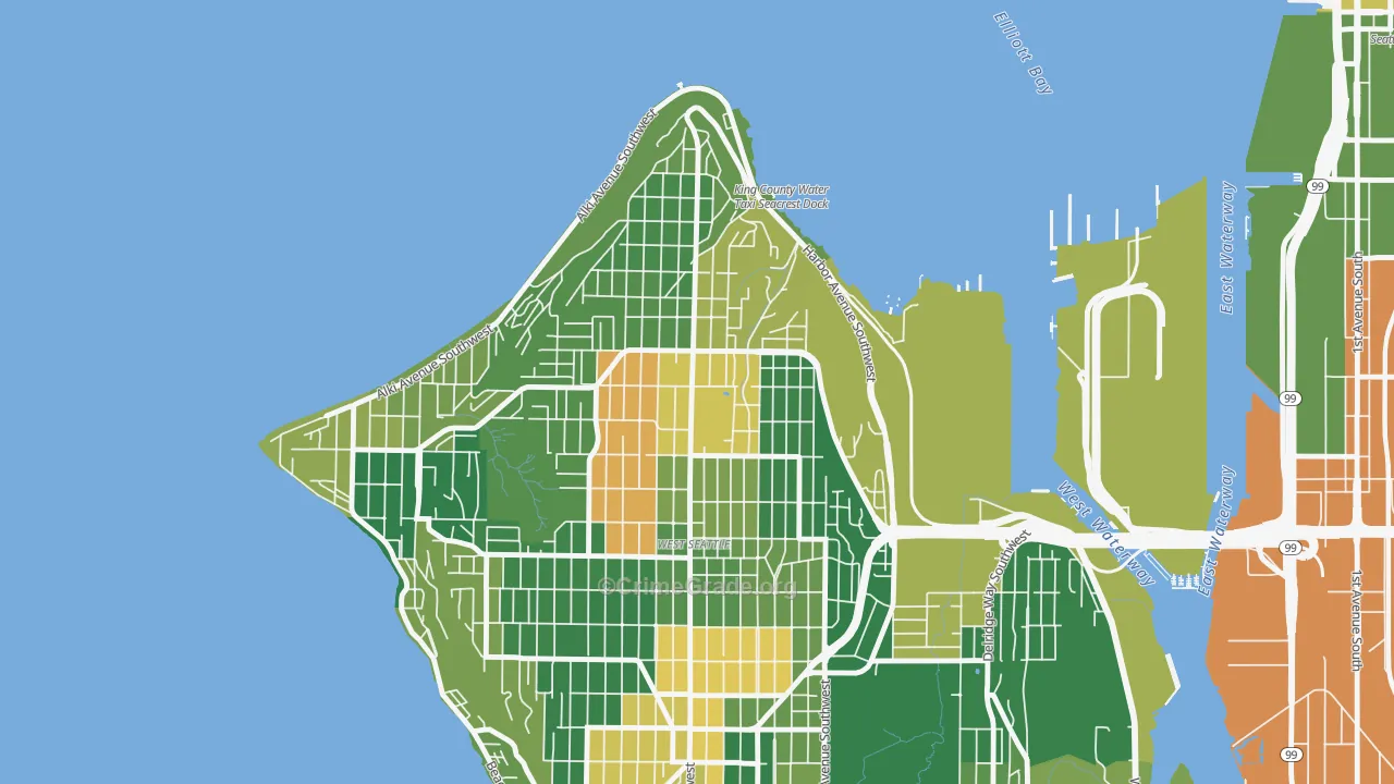 Admiral, Seattle, WA Map of Drug-Related Crime Rates