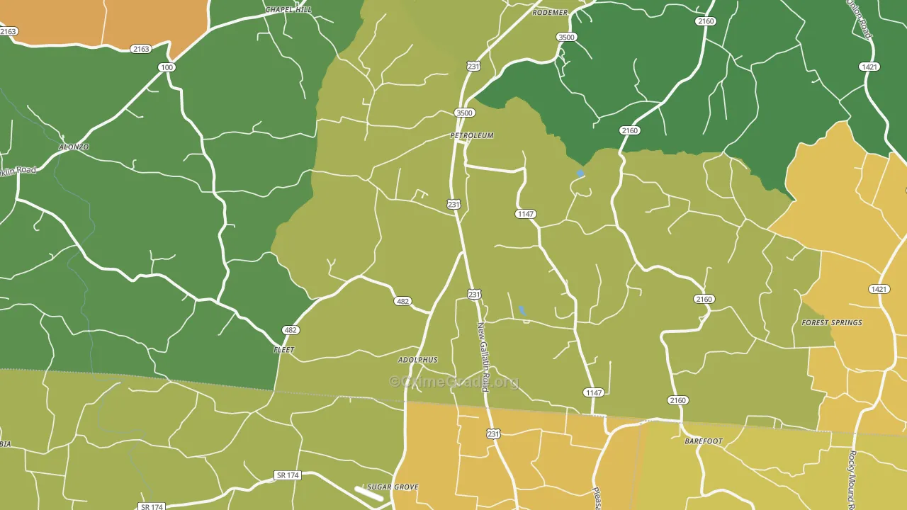 Adolphus, KY Map of Drug-Related Crime Rates