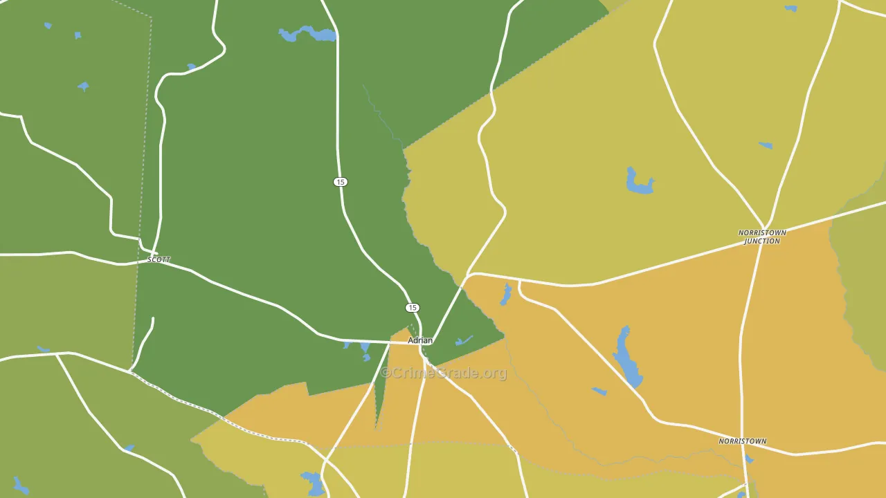 Adrian, GA Map of Drug-Related Crime Rates