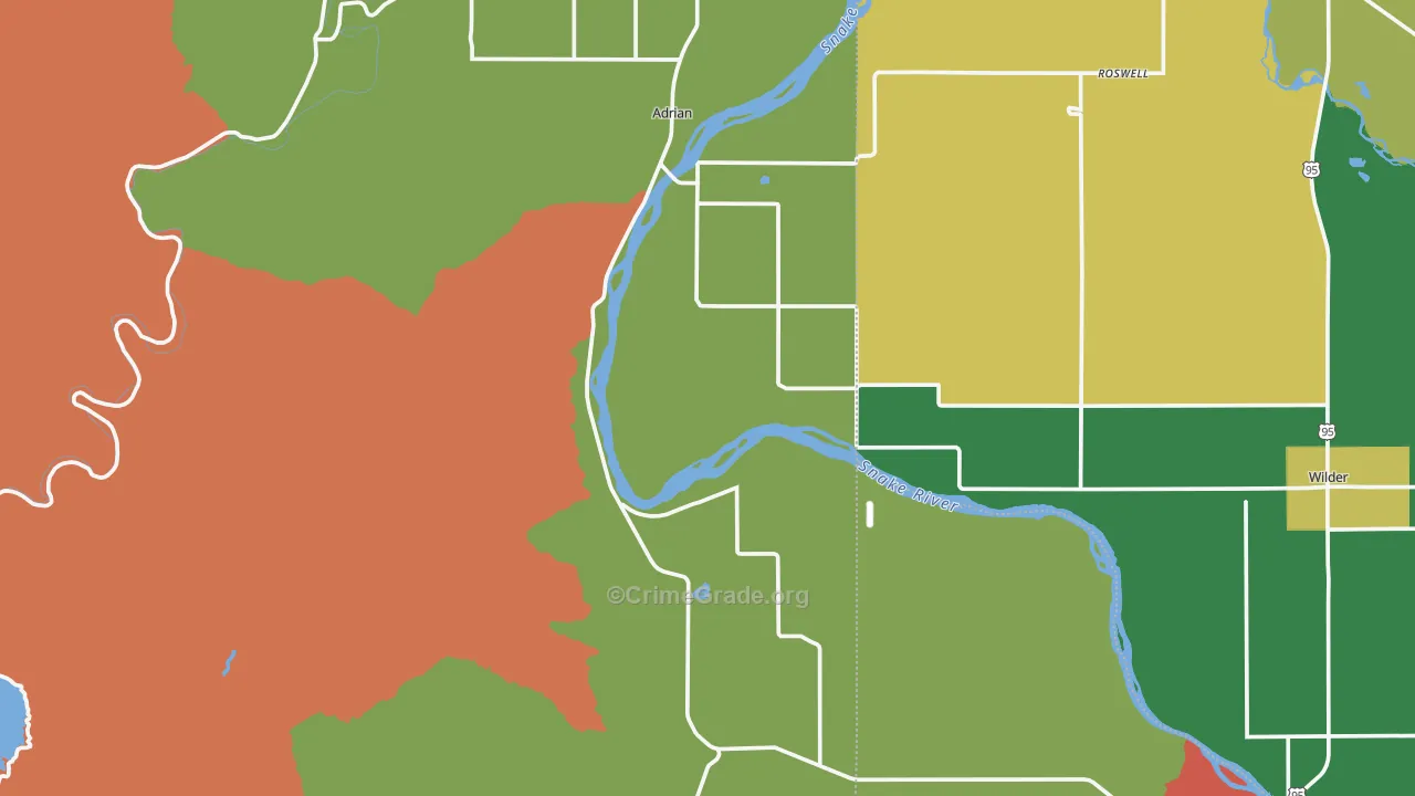 Adrian, OR Map of Drug-Related Crime Rates