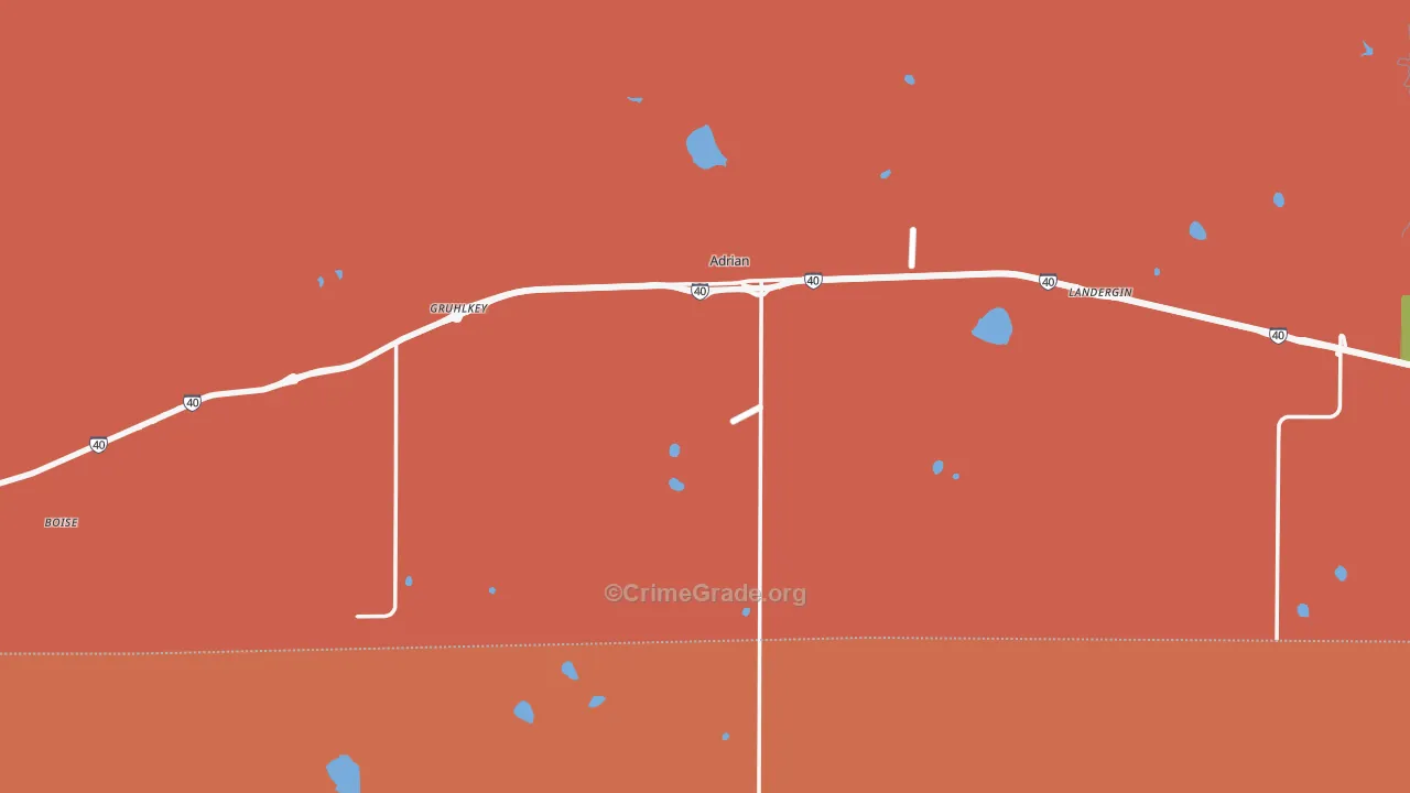 Adrian, TX Map of Drug-Related Crime Rates
