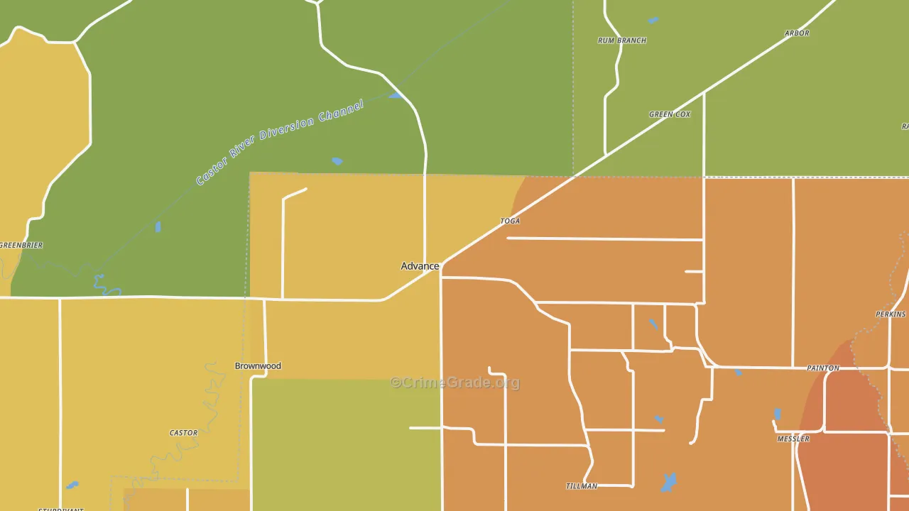 Advance, MO Map of Drug-Related Crime Rates