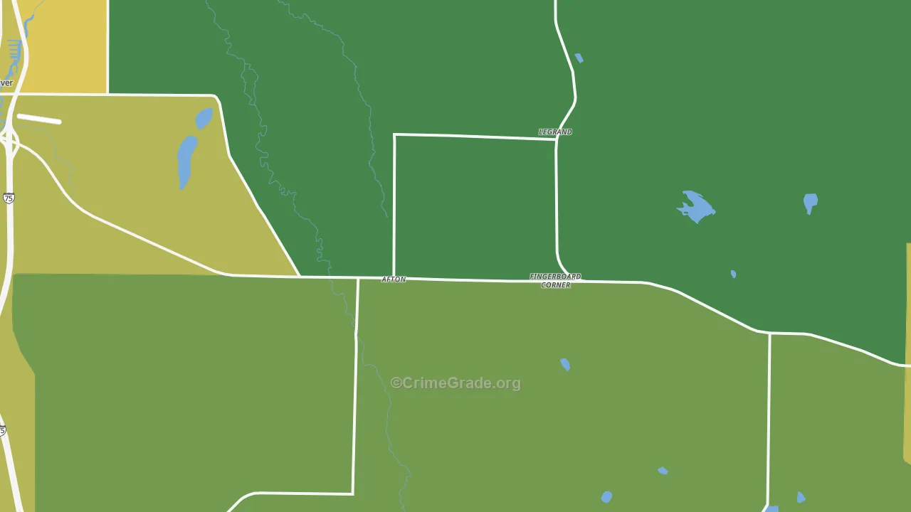 Afton, MI Map of Drug-Related Crime Rates