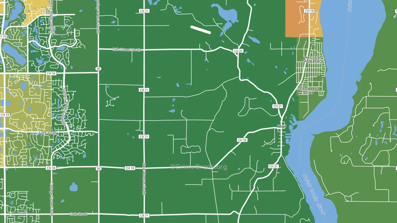 Afton, MN Map of Drug-Related Crime Rates