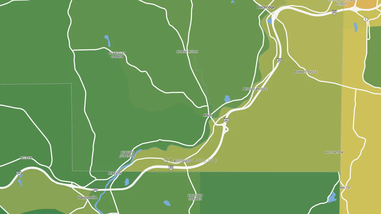 Afton, NY Map of Drug-Related Crime Rates