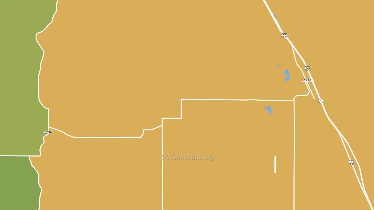 Agate, CO Map of Drug-Related Crime Rates