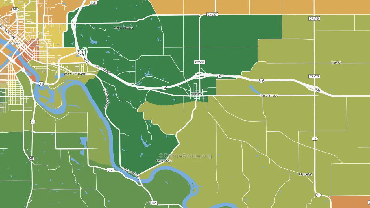 Agency, IA Map of Drug-Related Crime Rates