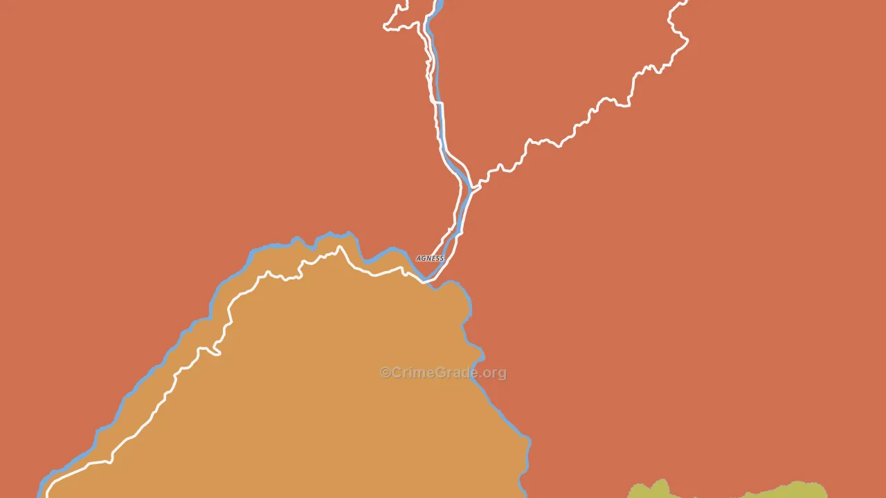 Agness, OR Map of Drug-Related Crime Rates