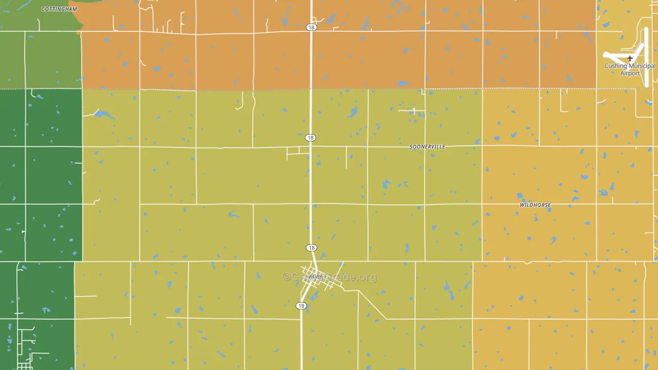 Agra, OK Map of Drug-Related Crime Rates