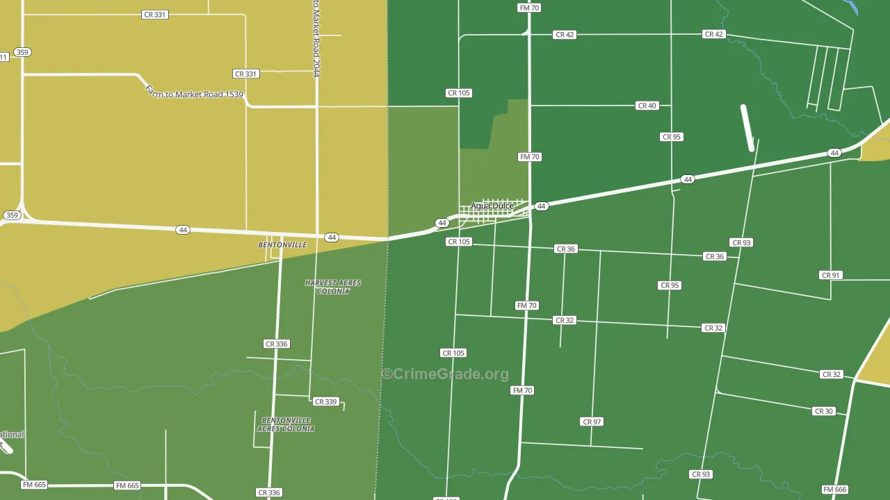 Agua Dulce, TX Map of Drug-Related Crime Rates