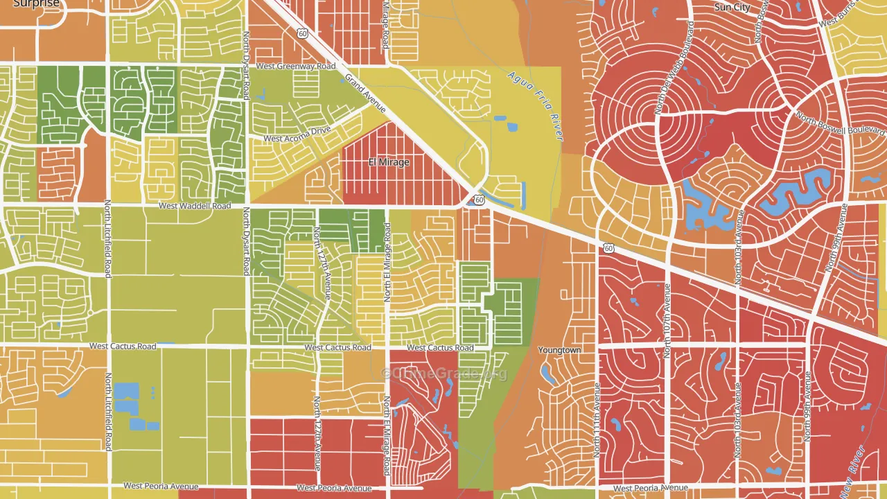 Agua Fria, El Mirage, AZ Map of Drug-Related Crime Rates
