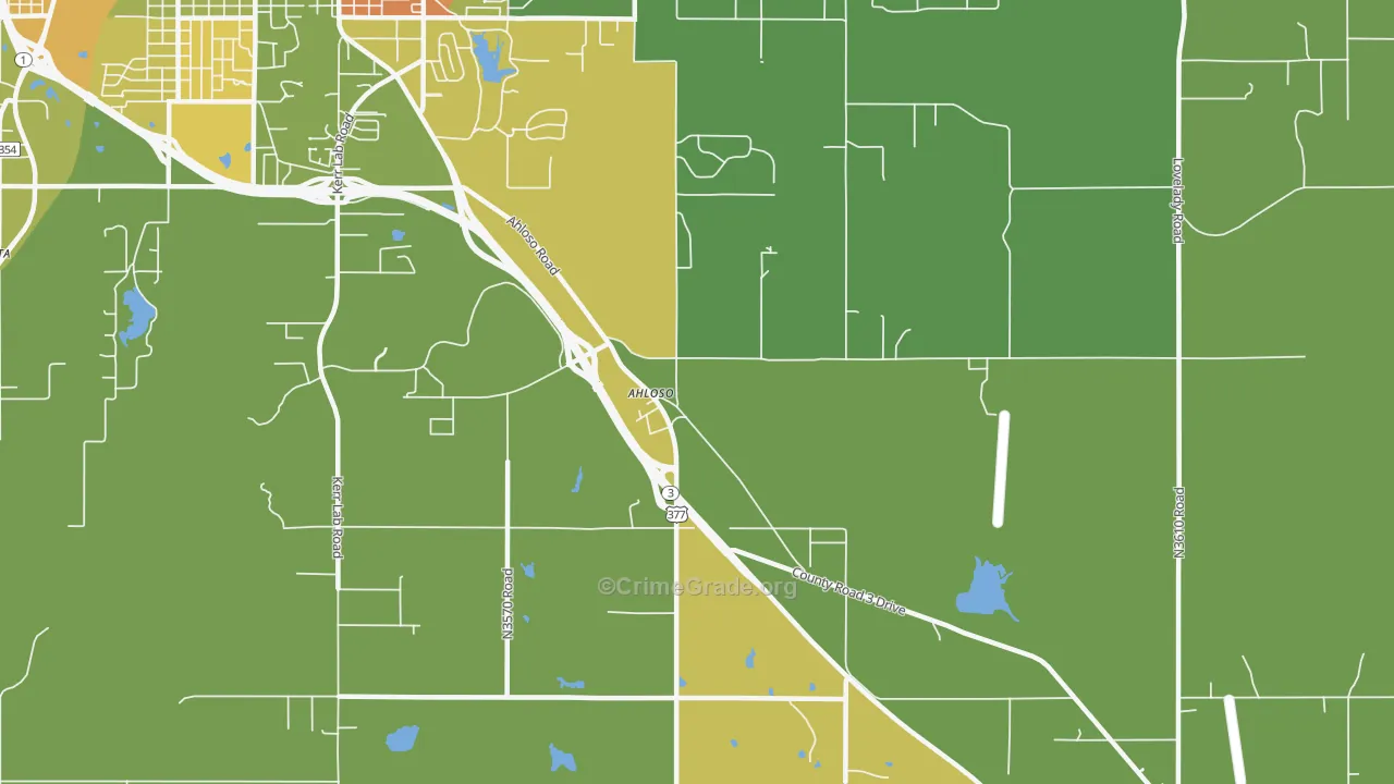 Ahloso, OK Map of Drug-Related Crime Rates