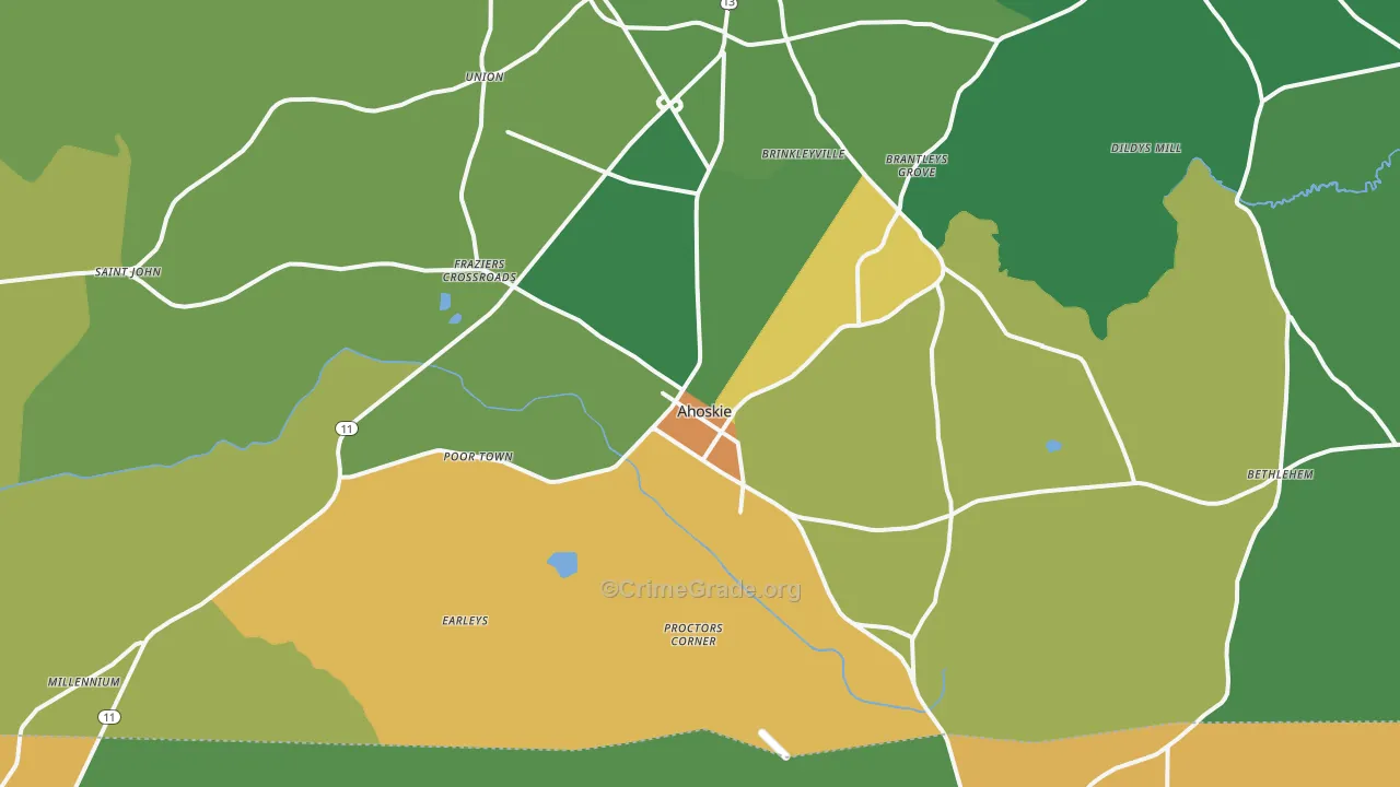 Ahoskie, NC Map of Drug-Related Crime Rates